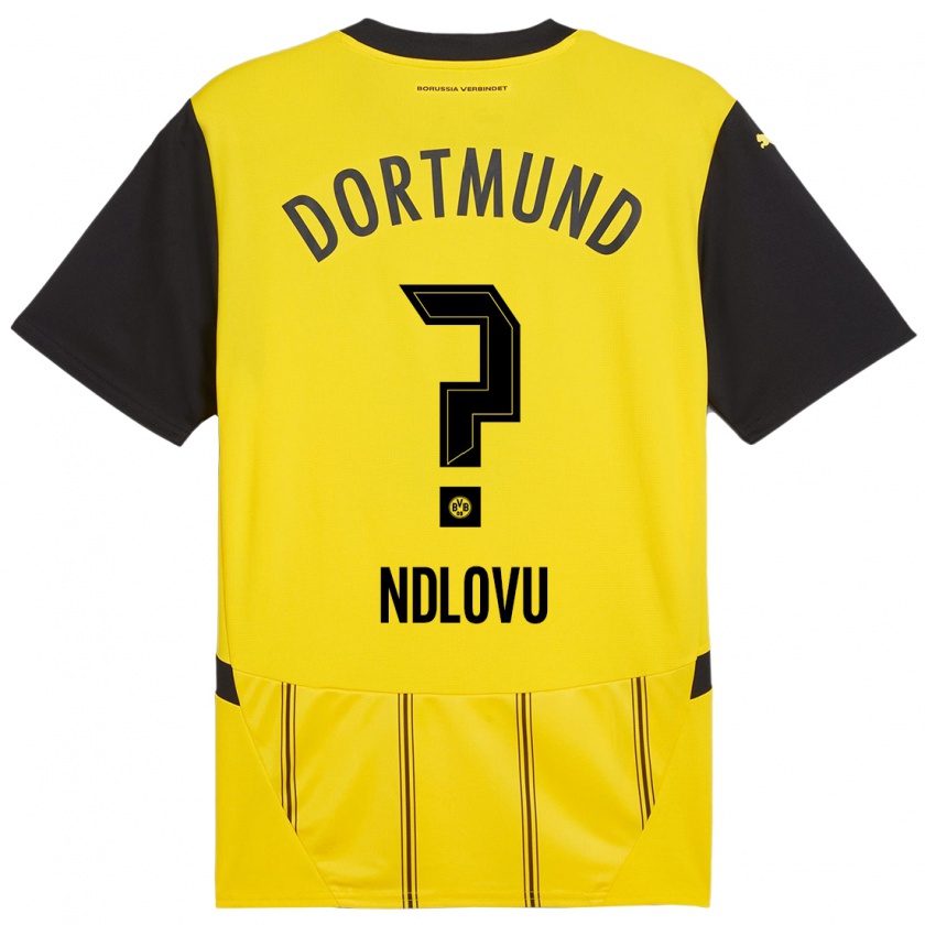 Kandiny Herren Desmond Ndlovu #0 Gelb Schwarz Heimtrikot Trikot 2024/25 T-Shirt