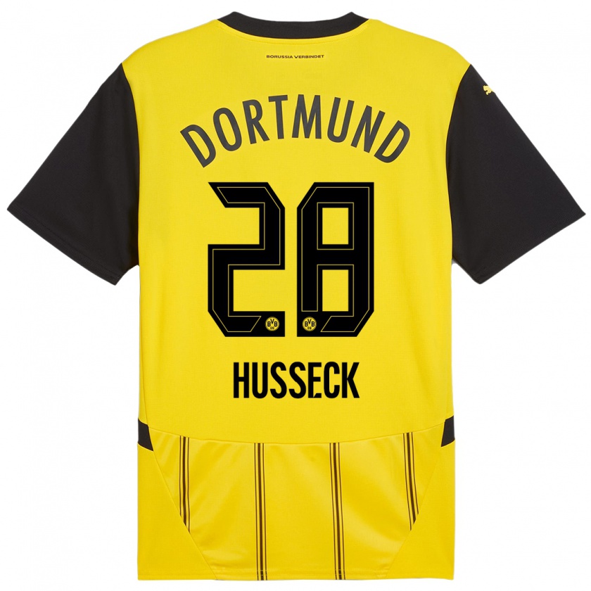 Kandiny Herren Jonah Husseck #28 Gelb Schwarz Heimtrikot Trikot 2024/25 T-Shirt