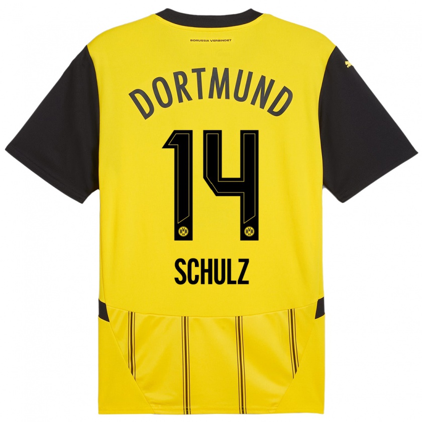 Kandiny Herren Nico Schulz #14 Gelb Schwarz Heimtrikot Trikot 2024/25 T-Shirt