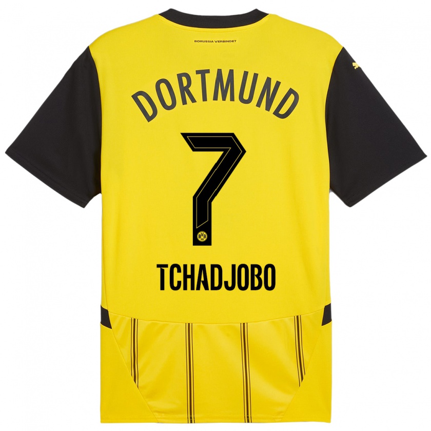 Kandiny Herren Dia Tchadjobo #7 Gelb Schwarz Heimtrikot Trikot 2024/25 T-Shirt