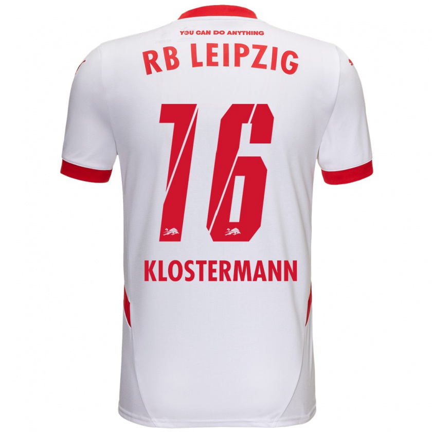 Kandiny Herren Lukas Klostermann #16 Weiß Rot Heimtrikot Trikot 2024/25 T-Shirt