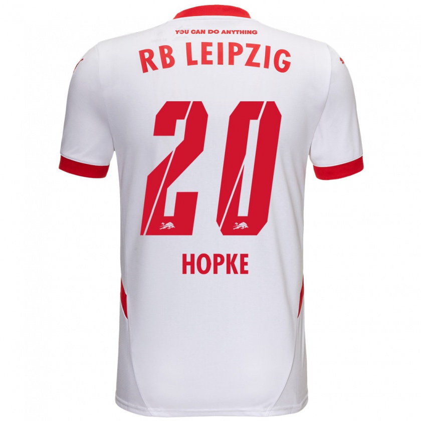 Kandiny Herren Hannes Hopke #20 Weiß Rot Heimtrikot Trikot 2024/25 T-Shirt