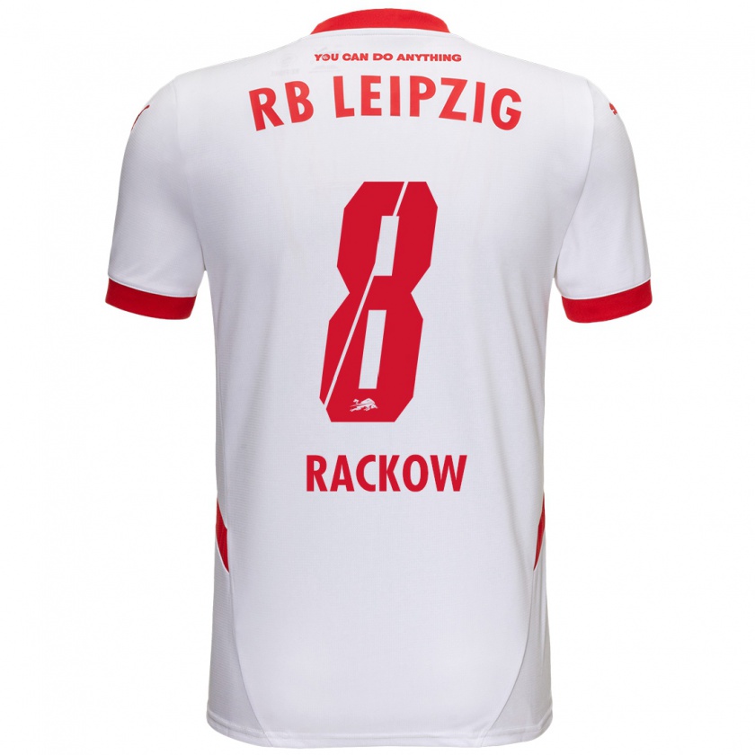 Kandiny Herren Gianna Rackow #8 Weiß Rot Heimtrikot Trikot 2024/25 T-Shirt