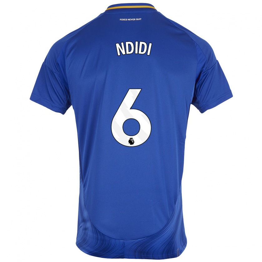 Kandiny Herren Wilfred Ndidi #6 Blau Weiß Heimtrikot Trikot 2024/25 T-Shirt