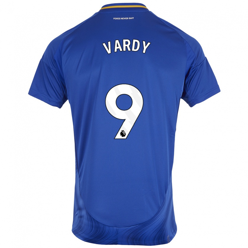 Kandiny Herren Jamie Vardy #9 Blau Weiß Heimtrikot Trikot 2024/25 T-Shirt