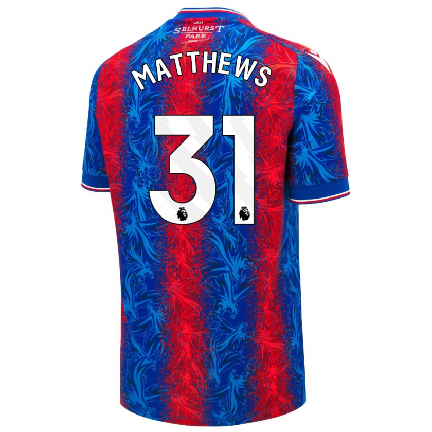 Kandiny Herren Remi Matthews #31 Rot Blauen Streifen Heimtrikot Trikot 2024/25 T-Shirt