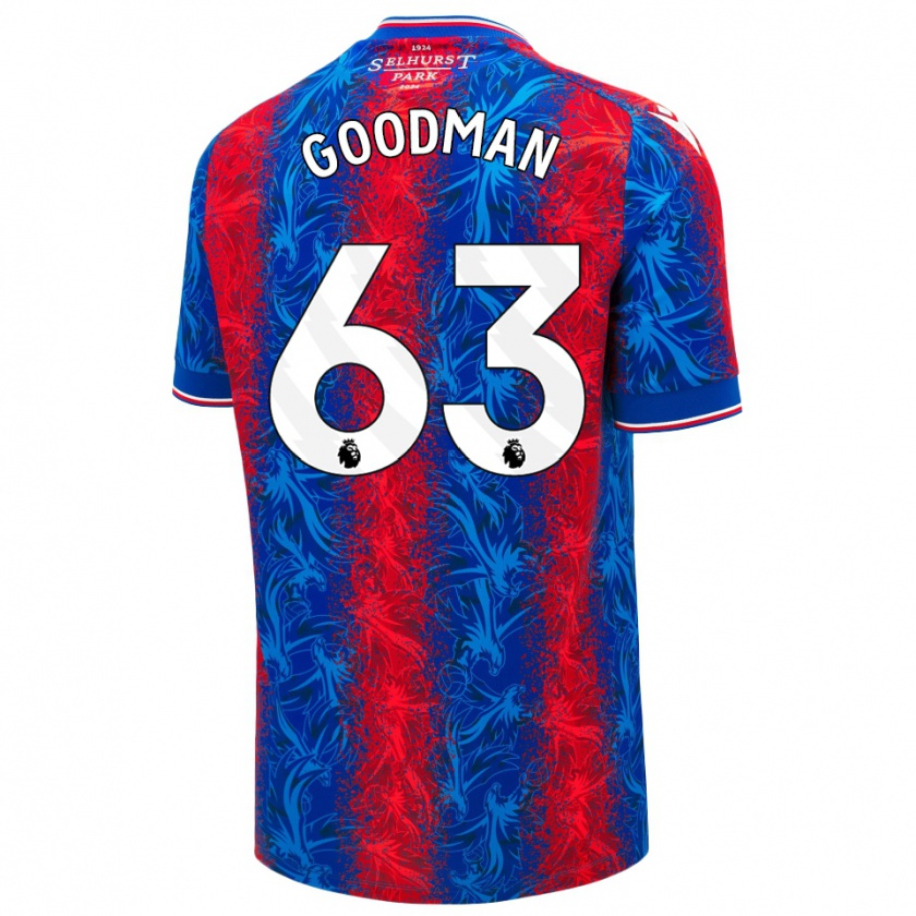 Kandiny Herren Owen Goodman #63 Rot Blauen Streifen Heimtrikot Trikot 2024/25 T-Shirt