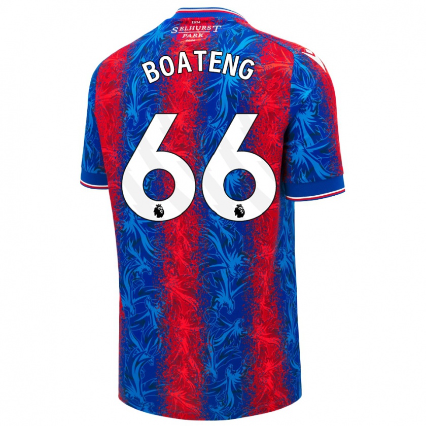 Kandiny Herren David Boateng #66 Rot Blauen Streifen Heimtrikot Trikot 2024/25 T-Shirt