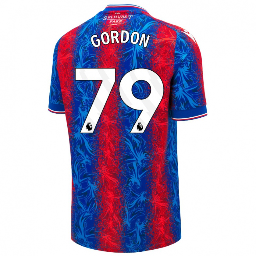 Kandiny Herren John-Kymani Gordon #79 Rot Blauen Streifen Heimtrikot Trikot 2024/25 T-Shirt