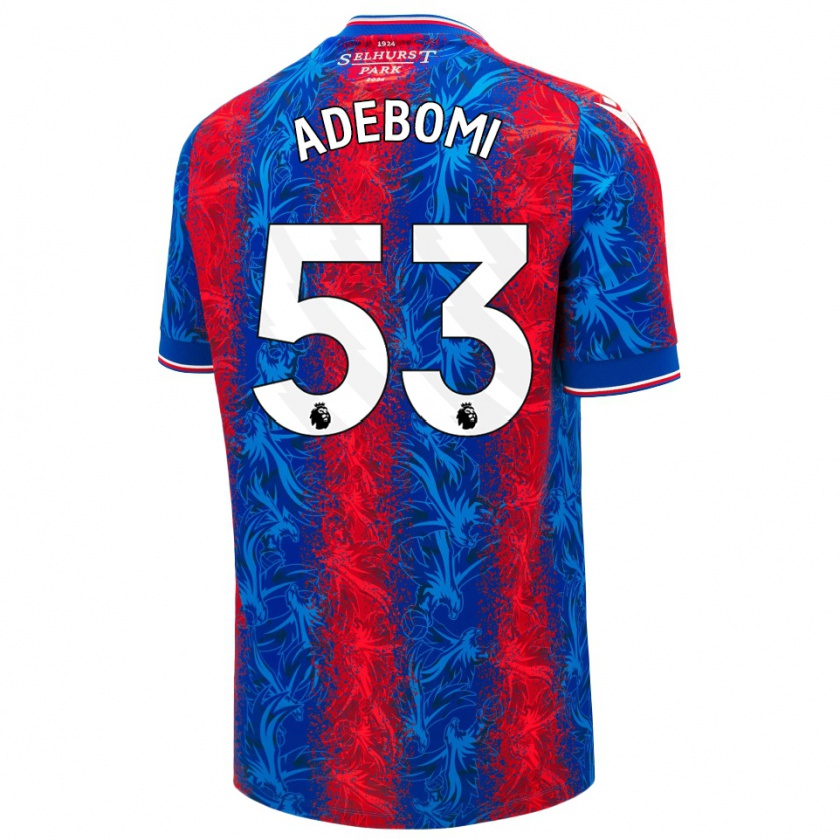 Kandiny Herren Ademola Ola Adebomi #53 Rot Blauen Streifen Heimtrikot Trikot 2024/25 T-Shirt