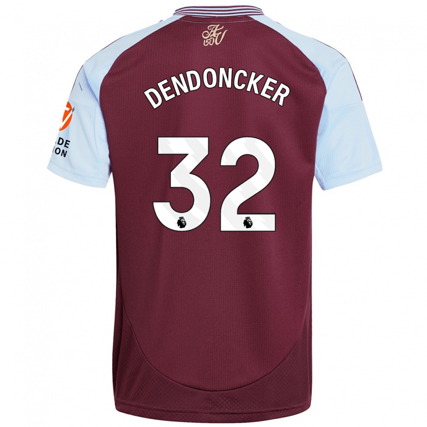 Kandiny Herren Leander Dendoncker #32 Burgunder Himmelblau Heimtrikot Trikot 2024/25 T-Shirt