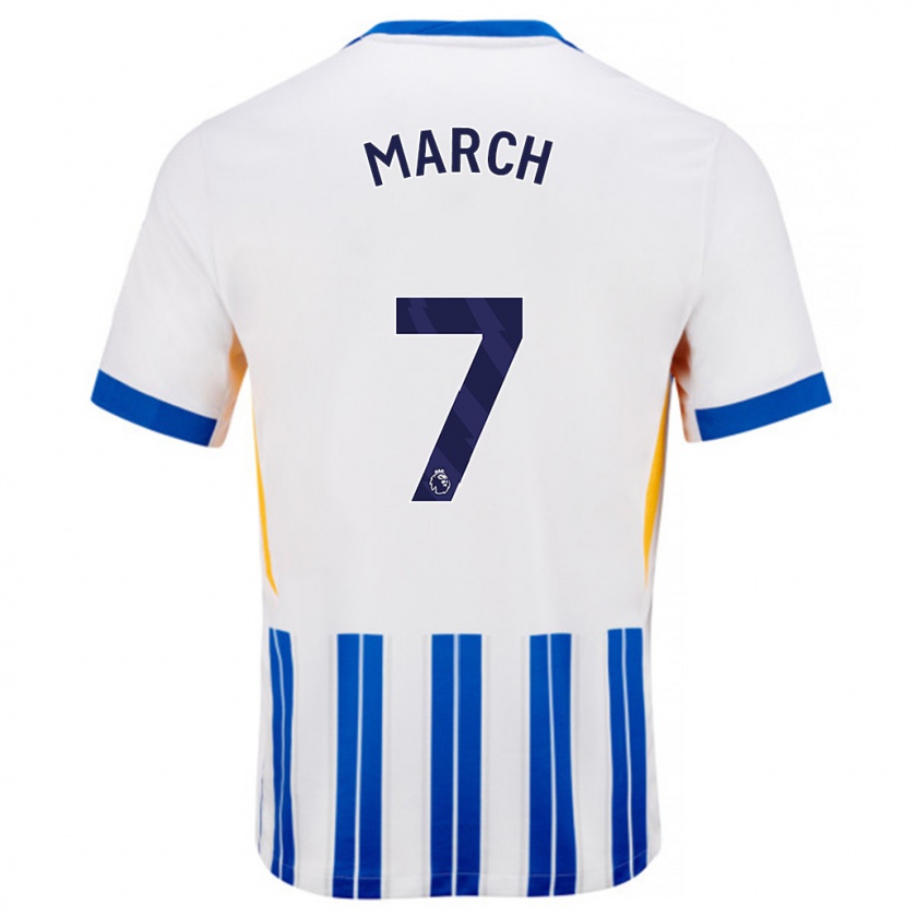 Kandiny Herren Solly March #7 Weiß Blaue Nadelstreifen Heimtrikot Trikot 2024/25 T-Shirt