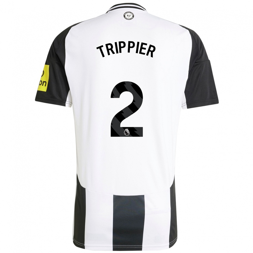 Kandiny Herren Kieran Trippier #2 Weiß Schwarz Heimtrikot Trikot 2024/25 T-Shirt