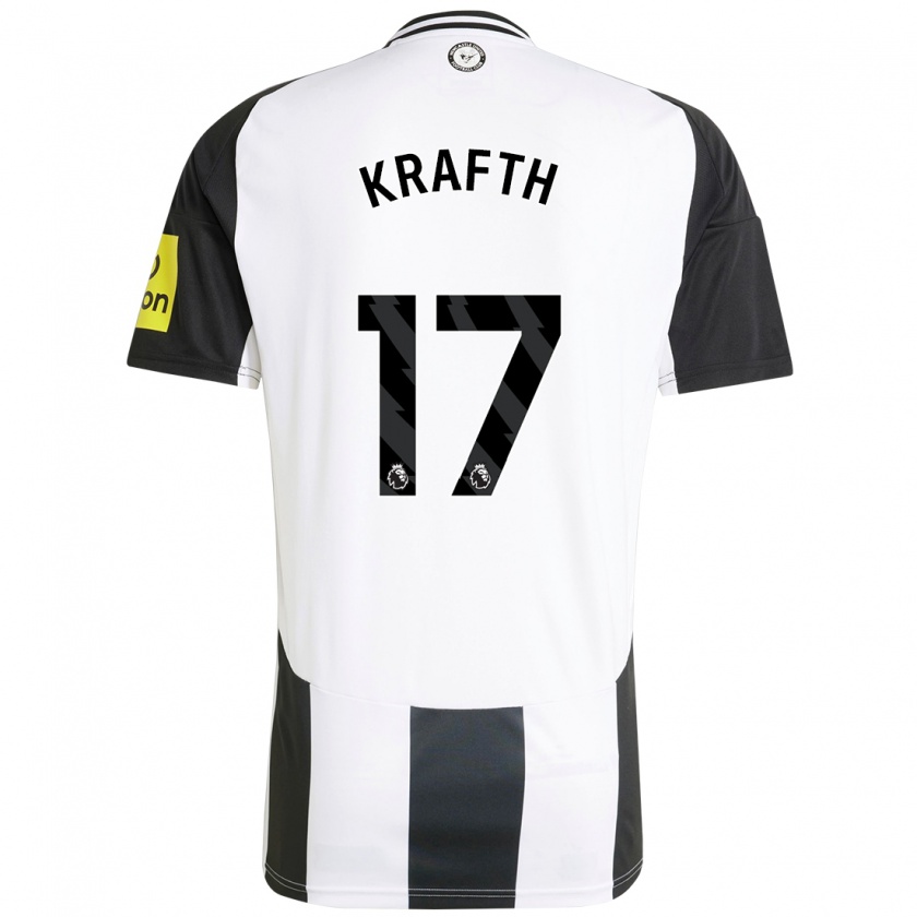 Kandiny Herren Emil Krafth #17 Weiß Schwarz Heimtrikot Trikot 2024/25 T-Shirt