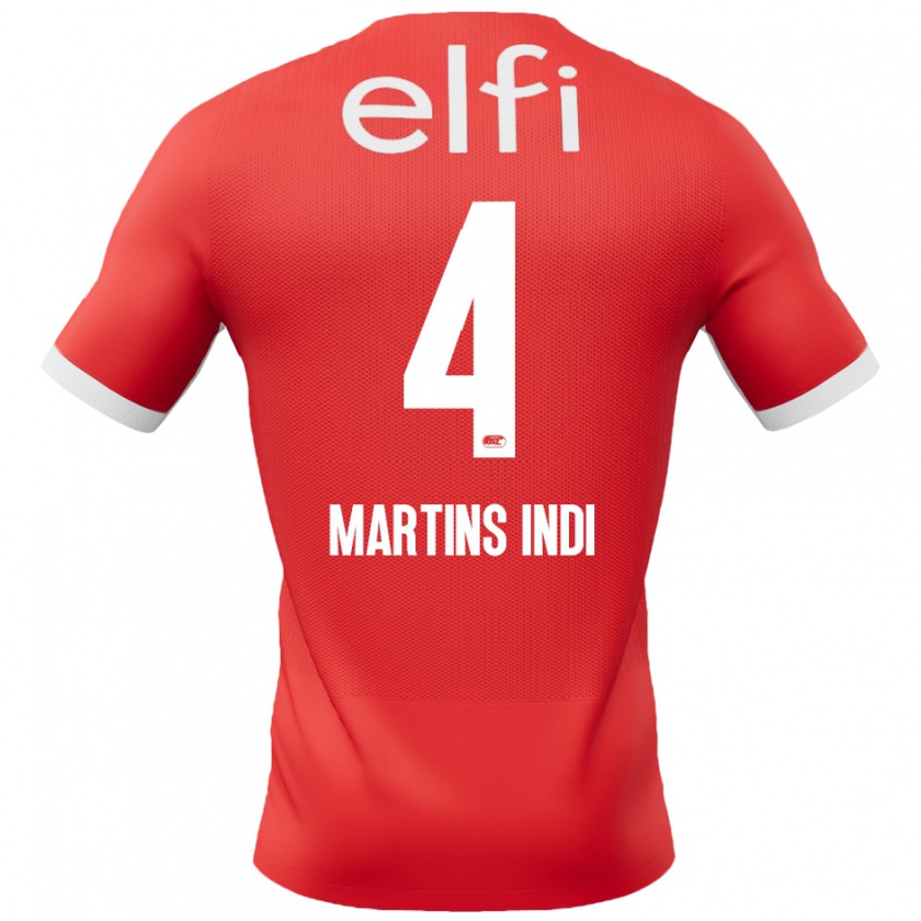 Kandiny Herren Bruno Martins Indi #4 Rot Weiß Heimtrikot Trikot 2024/25 T-Shirt