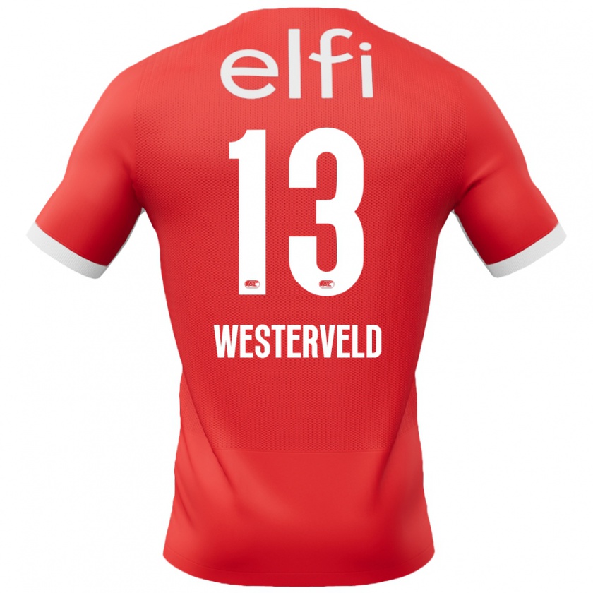 Kandiny Herren Sem Westerveld #13 Rot Weiß Heimtrikot Trikot 2024/25 T-Shirt