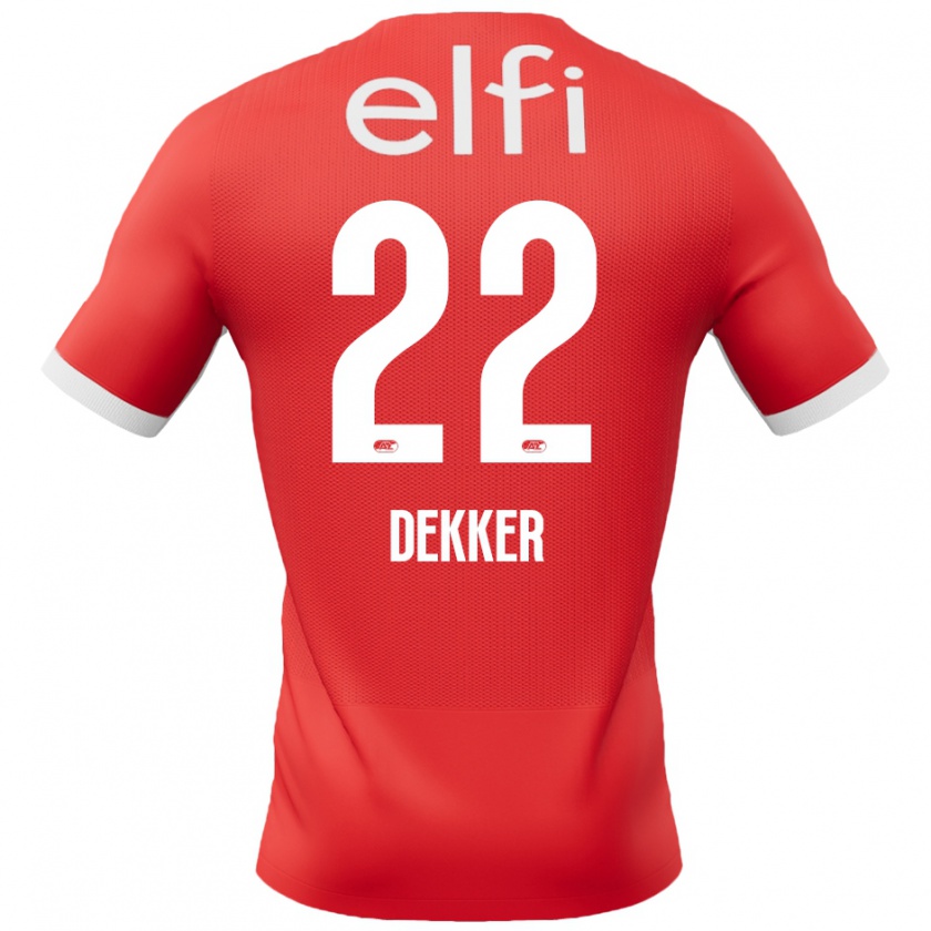 Kandiny Herren Maxim Dekker #22 Rot Weiß Heimtrikot Trikot 2024/25 T-Shirt