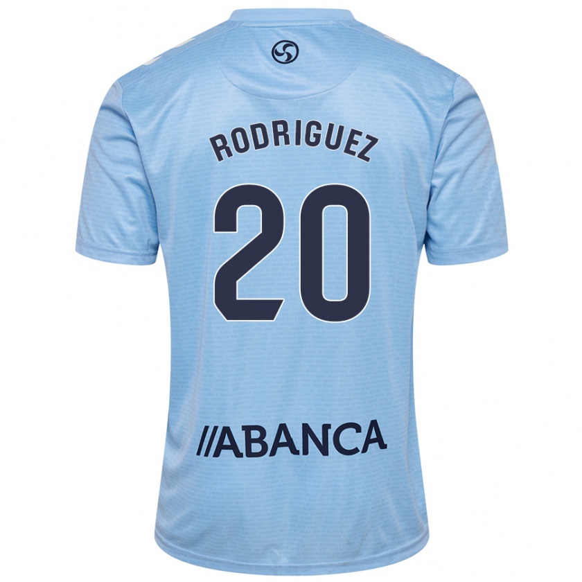 Kandiny Herren Javi Rodríguez #20 Himmelblau Heimtrikot Trikot 2024/25 T-Shirt