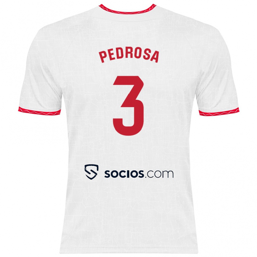 Kandiny Herren Adrià Pedrosa #3 Weiß Rot Heimtrikot Trikot 2024/25 T-Shirt