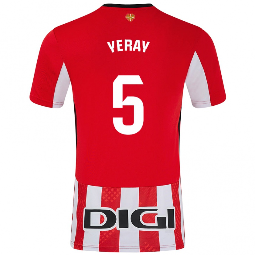 Kandiny Herren Yeray Álvarez #5 Rot Weiß Heimtrikot Trikot 2024/25 T-Shirt