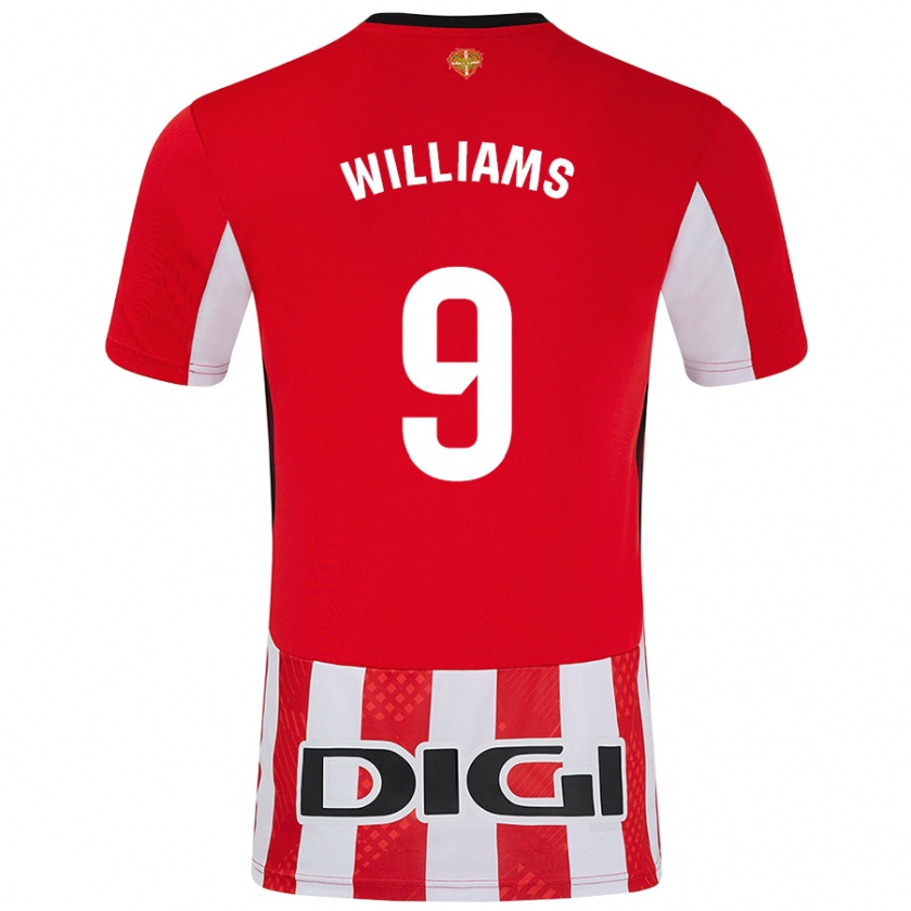 Kandiny Herren Iñaki Williams #9 Rot Weiß Heimtrikot Trikot 2024/25 T-Shirt