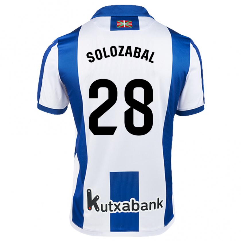 Kandiny Herren Malen Solozabal Ibarra #28 Weiß Blau Heimtrikot Trikot 2024/25 T-Shirt