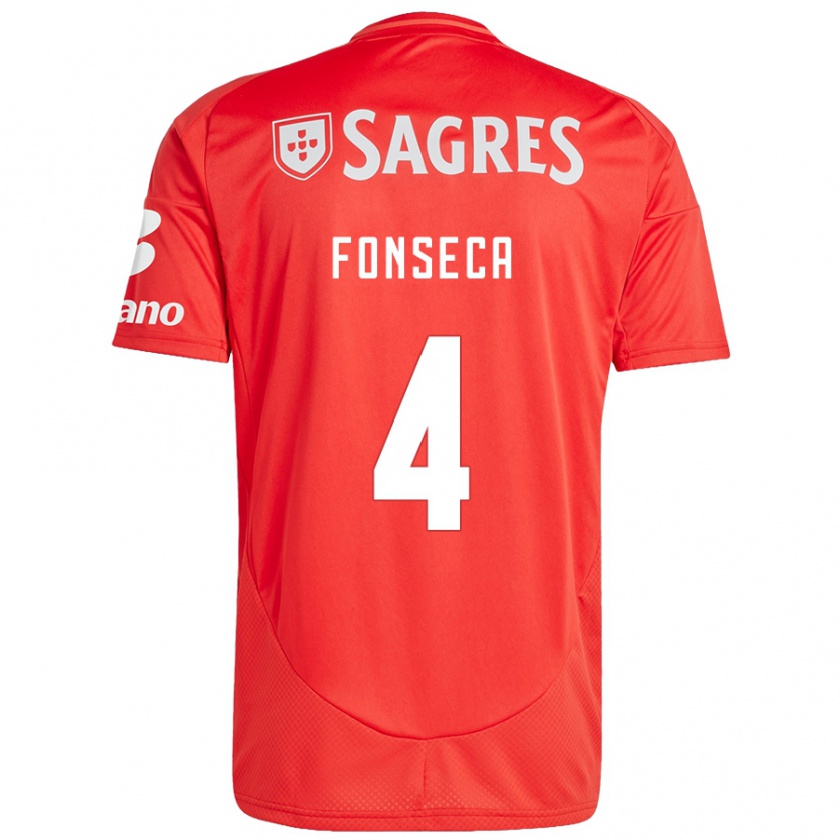 Kandiny Herren João Fonseca #4 Rot Weiß Heimtrikot Trikot 2024/25 T-Shirt