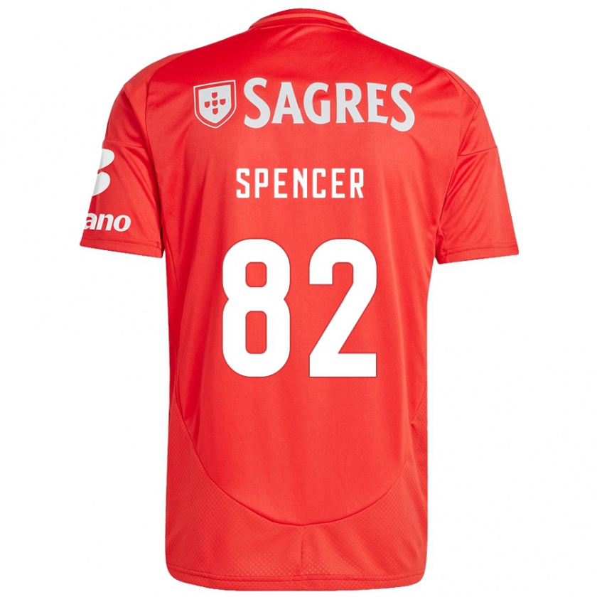 Kandiny Herren Diogo Spencer #82 Rot Weiß Heimtrikot Trikot 2024/25 T-Shirt