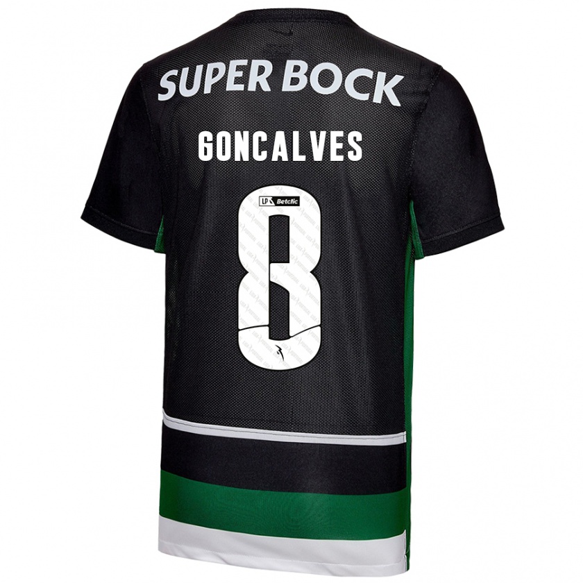 Kandiny Herren Pedro Gonçalves #8 Schwarz Weiß Grün Heimtrikot Trikot 2024/25 T-Shirt