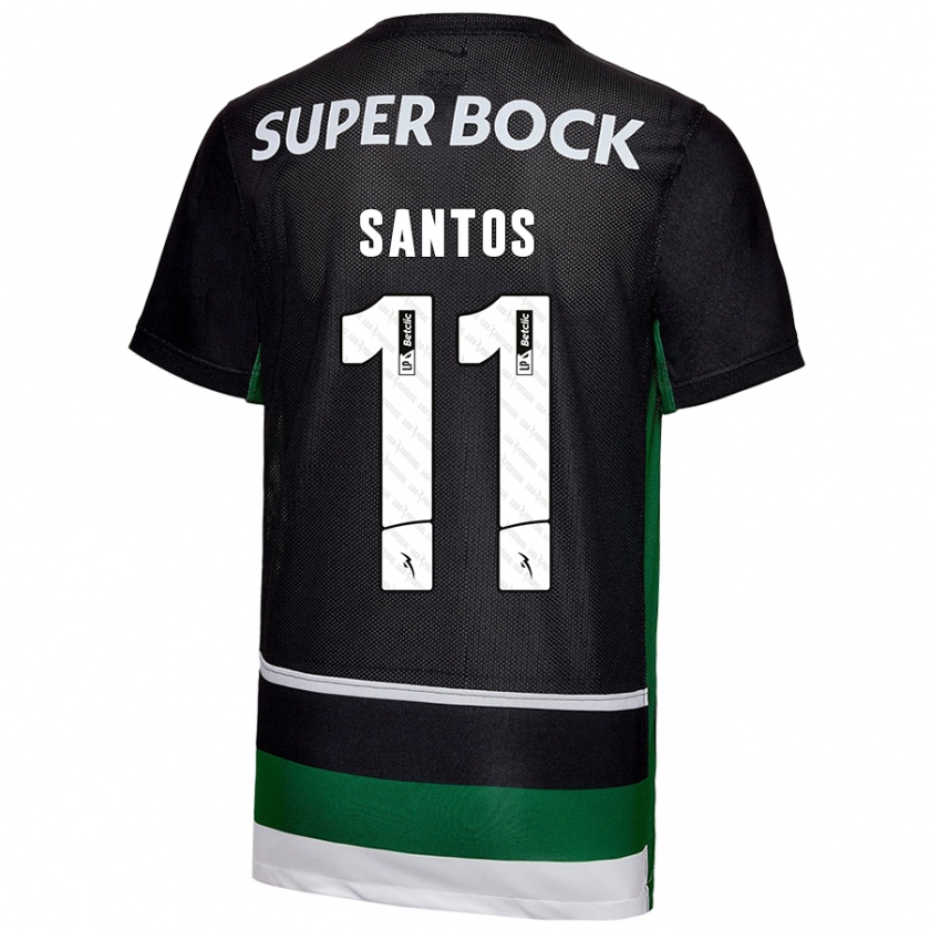 Kandiny Herren Nuno Santos #11 Schwarz Weiß Grün Heimtrikot Trikot 2024/25 T-Shirt