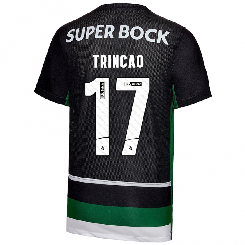 Kandiny Herren Trincão #17 Schwarz Weiß Grün Heimtrikot Trikot 2024/25 T-Shirt