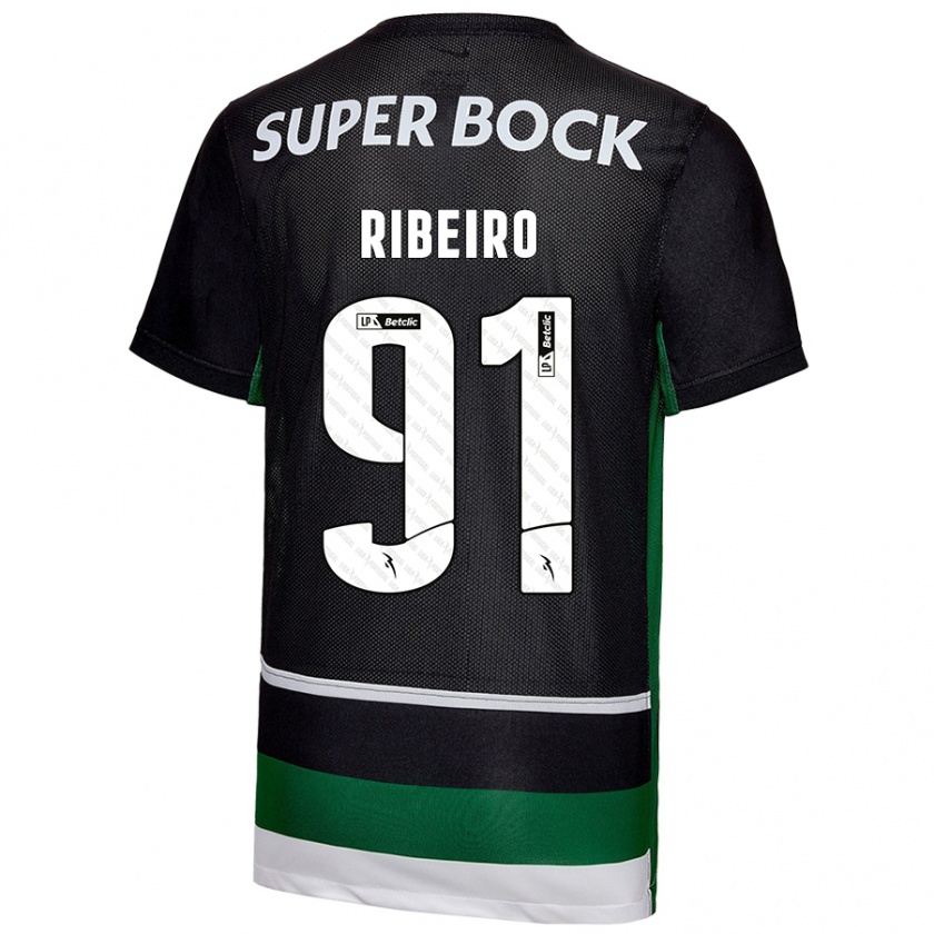 Kandiny Herren Rodrigo Ribeiro #91 Schwarz Weiß Grün Heimtrikot Trikot 2024/25 T-Shirt