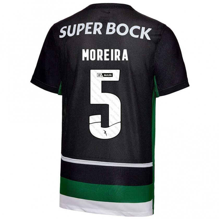 Kandiny Herren David Moreira #5 Schwarz Weiß Grün Heimtrikot Trikot 2024/25 T-Shirt