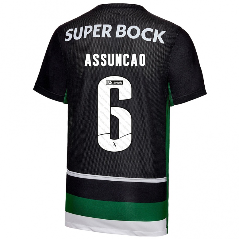 Kandiny Herren João Assunção #6 Schwarz Weiß Grün Heimtrikot Trikot 2024/25 T-Shirt