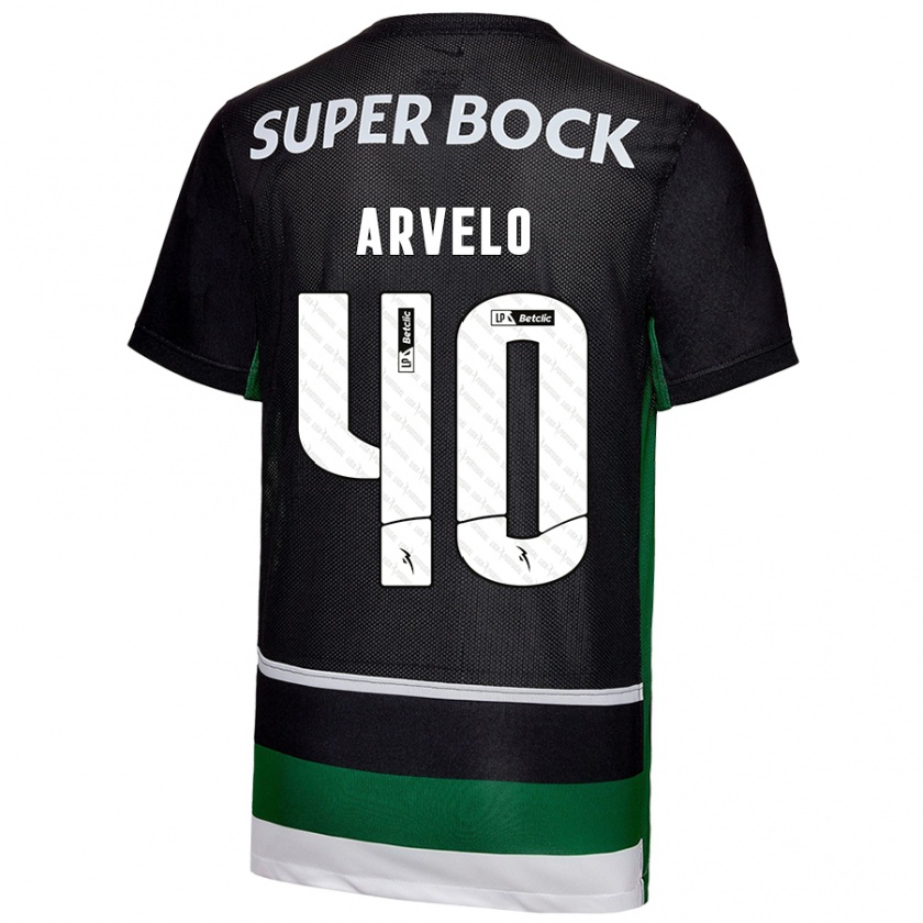 Kandiny Herren Adam Arvelo #40 Schwarz Weiß Grün Heimtrikot Trikot 2024/25 T-Shirt