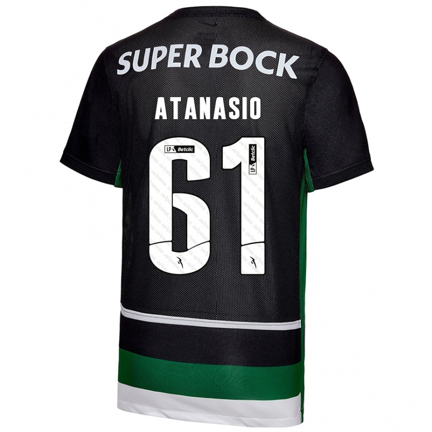 Kandiny Herren Atanásio #61 Schwarz Weiß Grün Heimtrikot Trikot 2024/25 T-Shirt