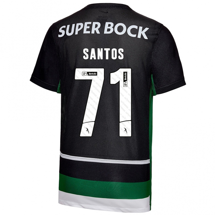 Kandiny Herren Denilson Santos #71 Schwarz Weiß Grün Heimtrikot Trikot 2024/25 T-Shirt