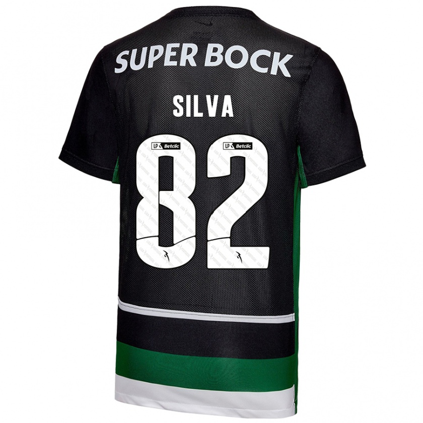 Kandiny Herren Gabriel Silva #82 Schwarz Weiß Grün Heimtrikot Trikot 2024/25 T-Shirt