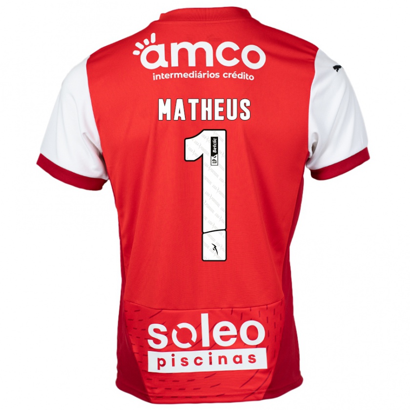 Kandiny Herren Matheus #1 Rot Weiß Heimtrikot Trikot 2024/25 T-Shirt