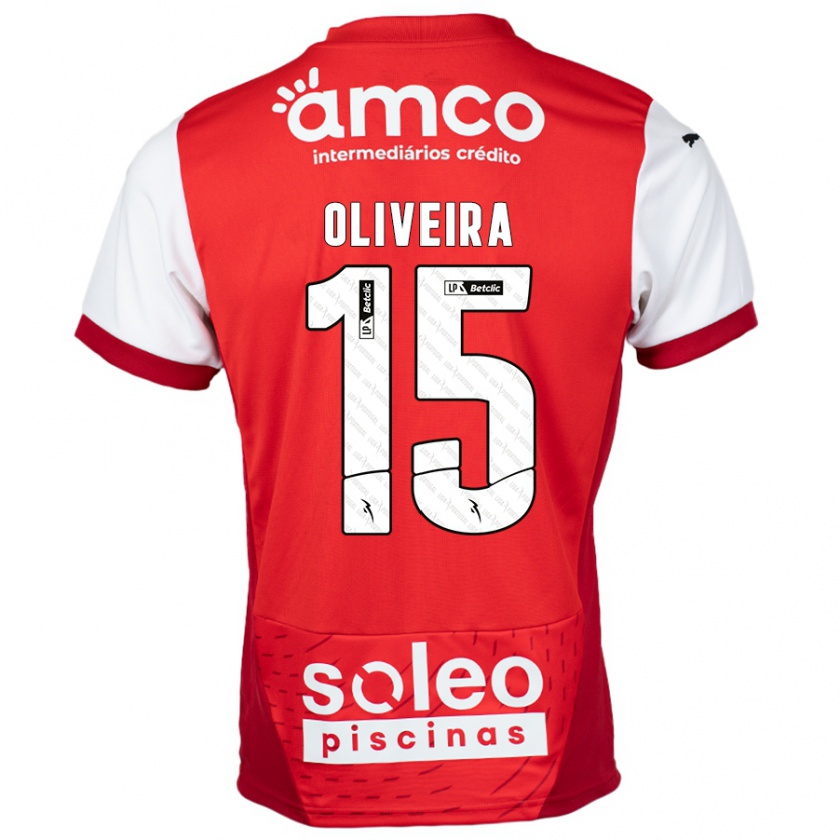 Kandiny Herren Paulo Oliveira #15 Rot Weiß Heimtrikot Trikot 2024/25 T-Shirt