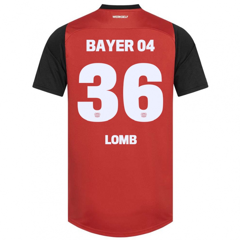 Kandiny Herren Niklas Lomb #36 Rot Schwarz Heimtrikot Trikot 2024/25 T-Shirt