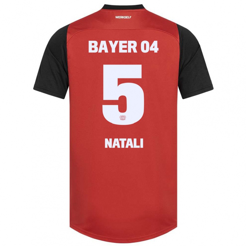 Kandiny Herren Andrea Natali #5 Rot Schwarz Heimtrikot Trikot 2024/25 T-Shirt