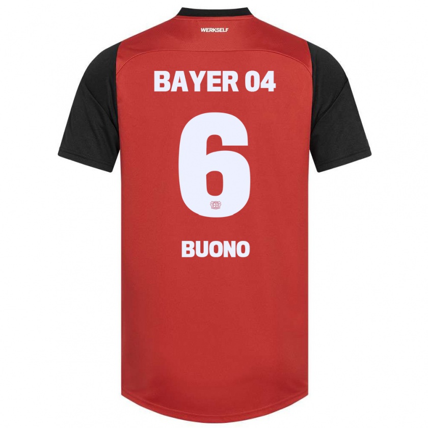 Kandiny Herren Francesco Buono #6 Rot Schwarz Heimtrikot Trikot 2024/25 T-Shirt