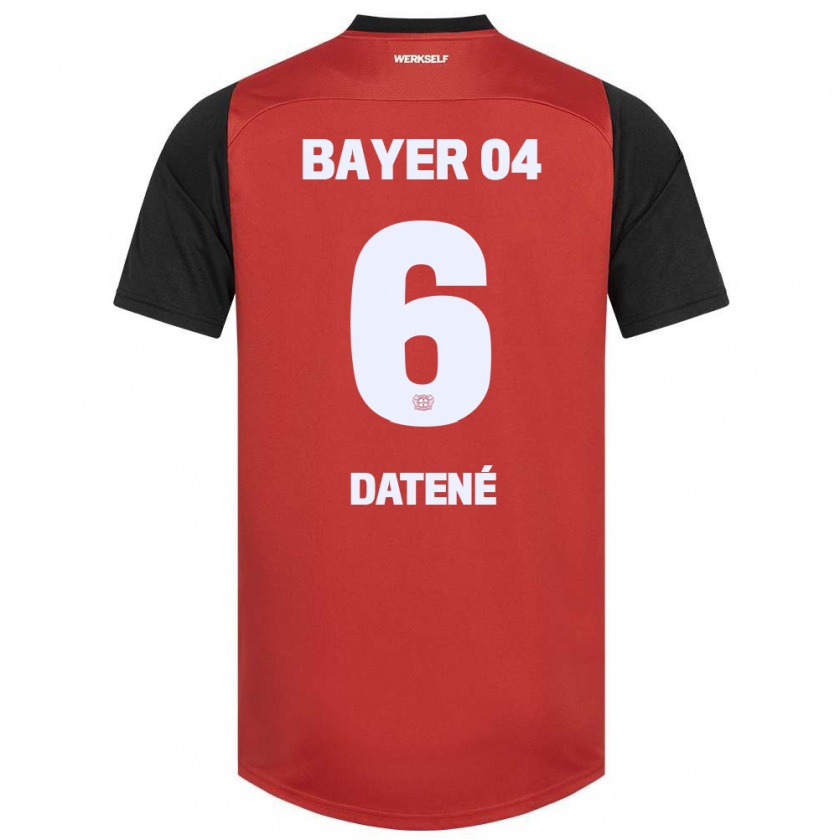 Kandiny Herren Elia Datené #6 Rot Schwarz Heimtrikot Trikot 2024/25 T-Shirt