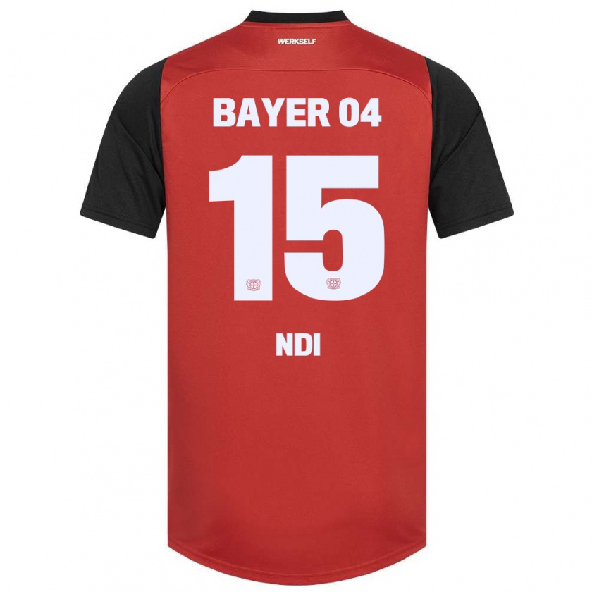 Kandiny Herren Bradley Ndi #15 Rot Schwarz Heimtrikot Trikot 2024/25 T-Shirt