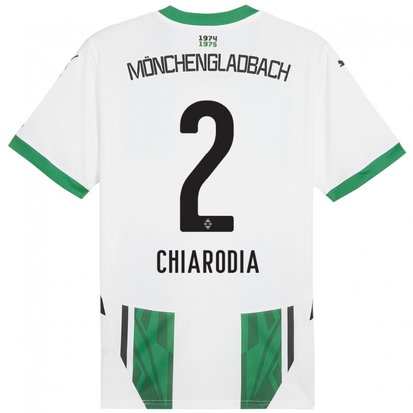 Kandiny Herren Fabio Chiarodia #2 Weiß Grün Heimtrikot Trikot 2024/25 T-Shirt