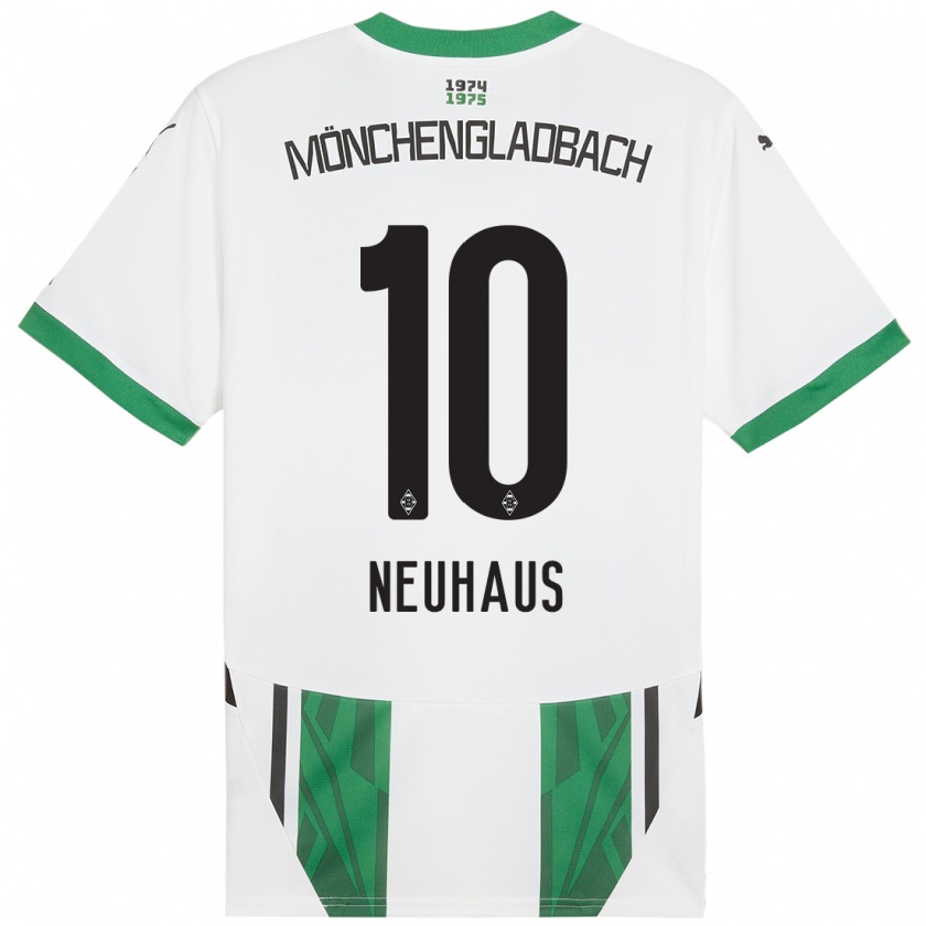 Kandiny Herren Florian Neuhaus #10 Weiß Grün Heimtrikot Trikot 2024/25 T-Shirt