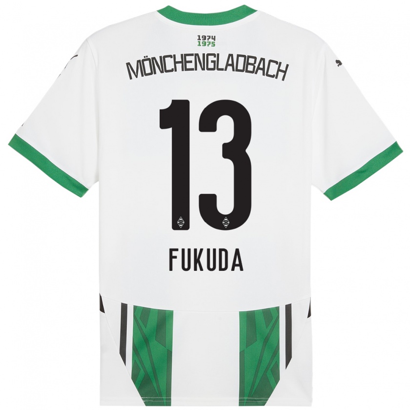 Kandiny Herren Shio Fukuda #13 Weiß Grün Heimtrikot Trikot 2024/25 T-Shirt