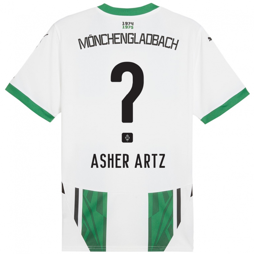 Kandiny Herren Asher Artz #0 Weiß Grün Heimtrikot Trikot 2024/25 T-Shirt