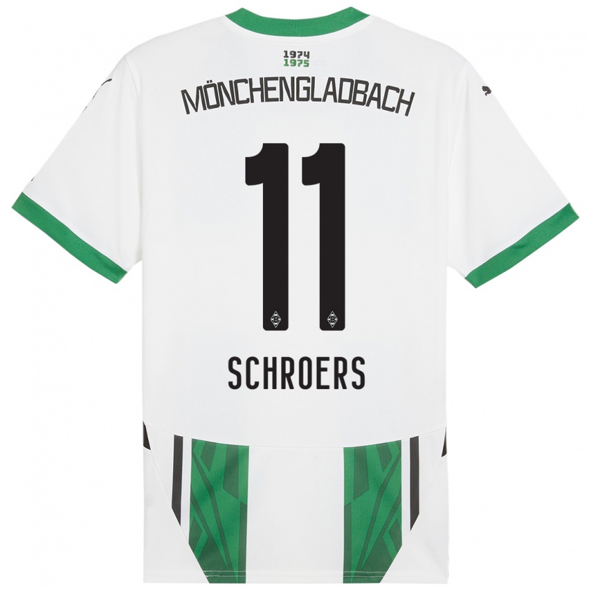 Kandiny Herren Mika Schroers #11 Weiß Grün Heimtrikot Trikot 2024/25 T-Shirt